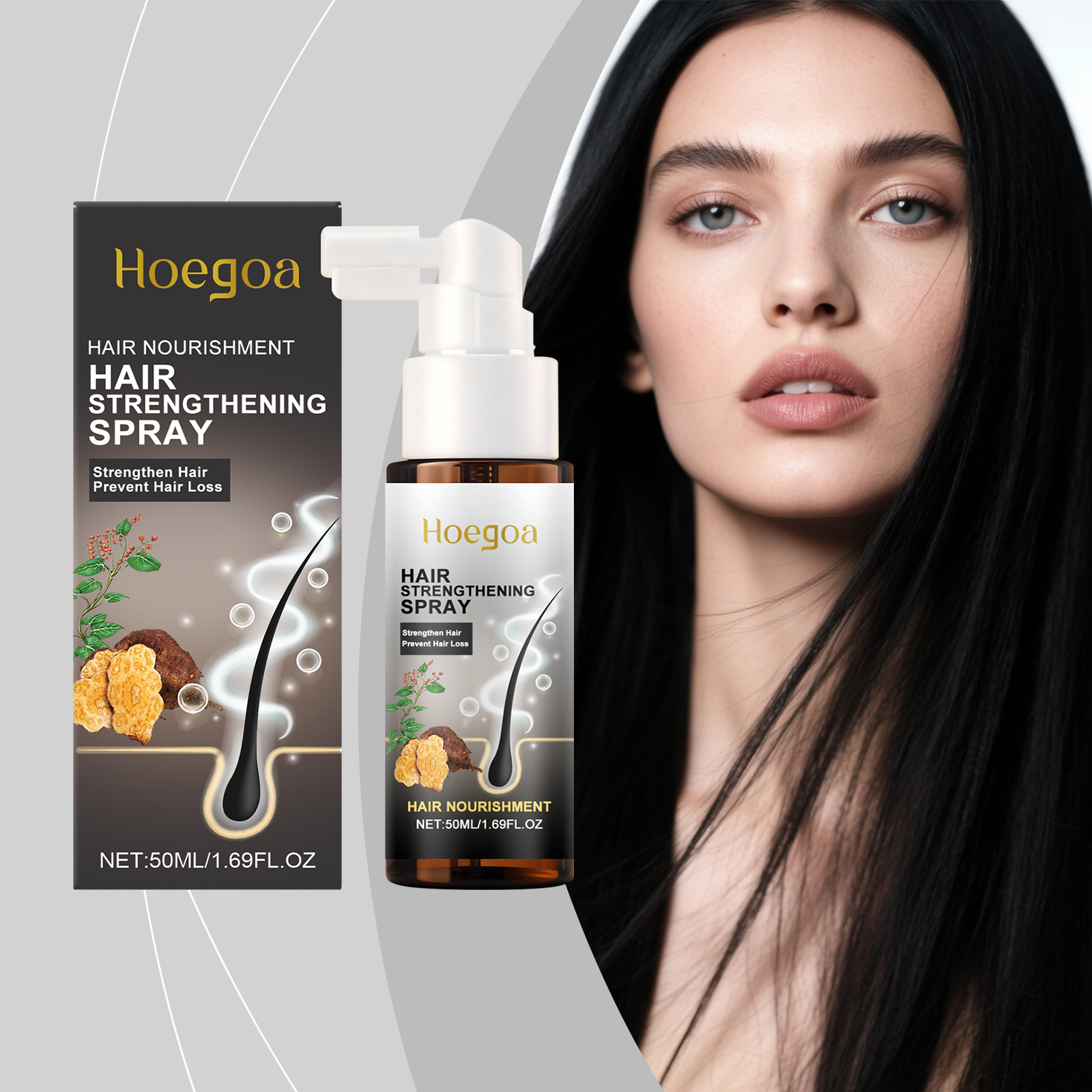 Hair Care For Hair Fall - Spray Fortalecedor del Cabello Hoegoa, Suero