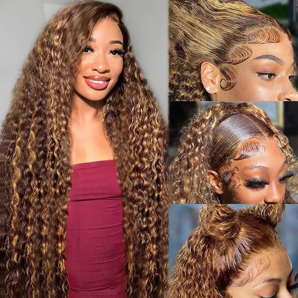 Lace Front Wig - 36 pulgadas de onda profunda P4/27