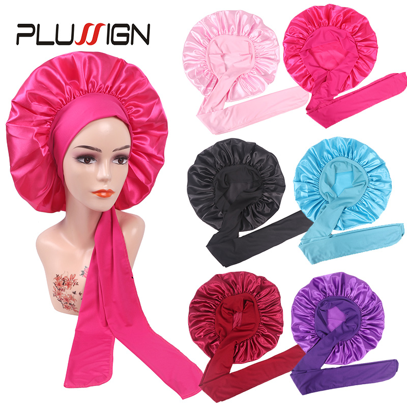 Satin Hair Bonnet - Plussign-gorro de satén con lazo para