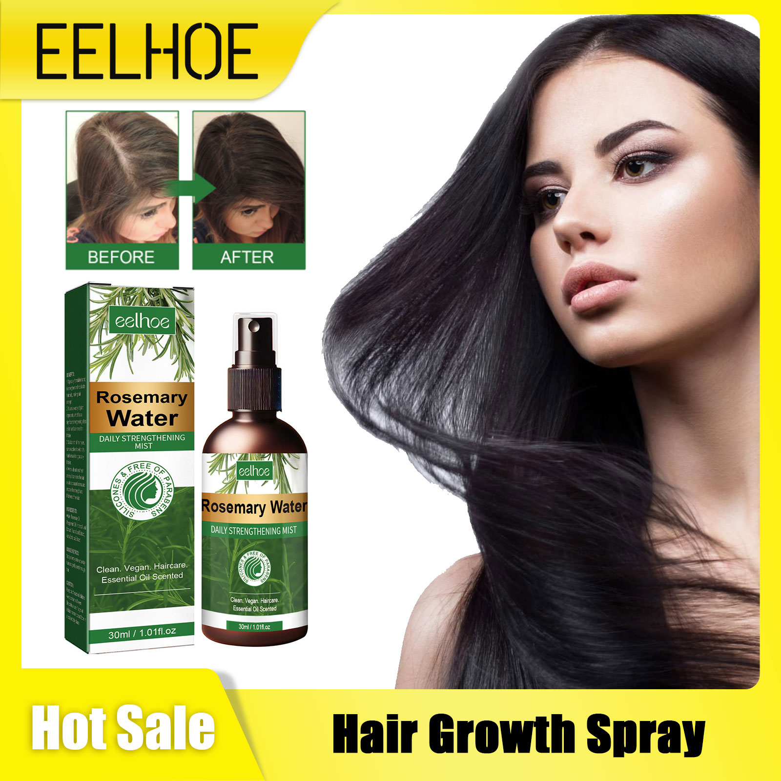 Hair Care Naturally - Spray de romero para el cabello,