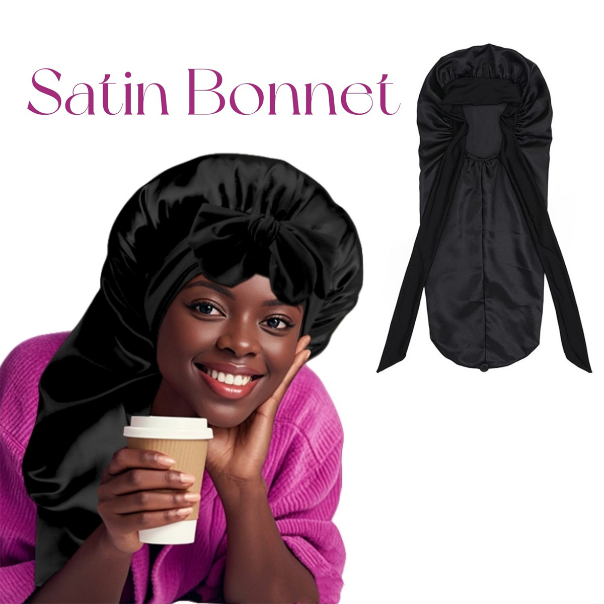 Gorro de satén largo y sedoso  - Satin Hair Bonnet reseña y precio