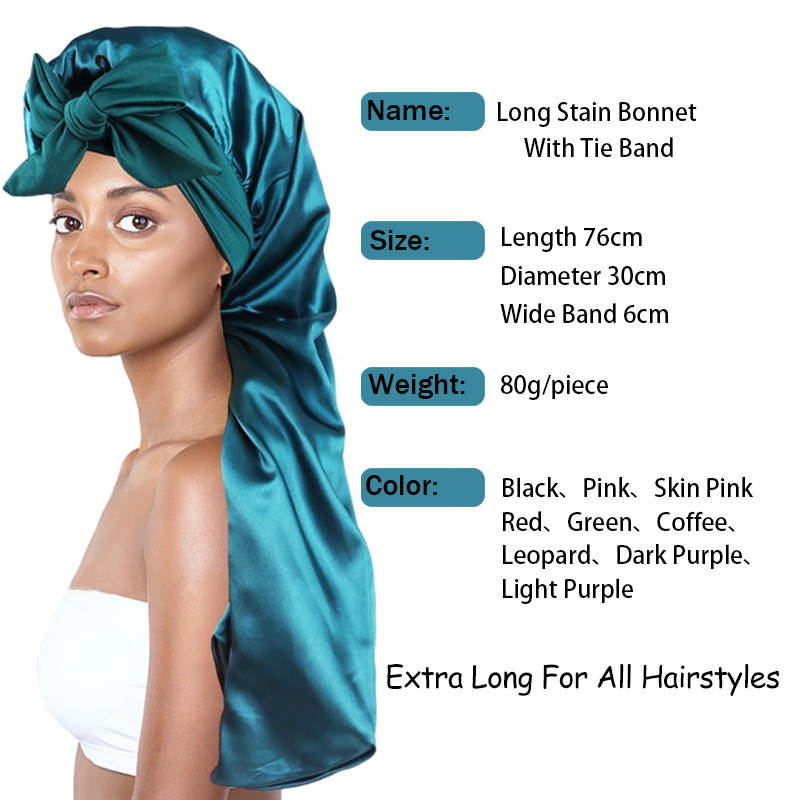 1 Uds. Gorros para mujeres neg - Satin Hair Bonnet reseña y precio